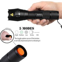 Souyos Military Grade Flashlight 2000 Lumen 5 Modes Water Resistant Led Tactical Torch Flash Light (2Pcs)