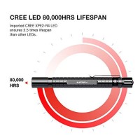 Infray Led Pen Light Flashlight, Zoomable, Small Pocket-Sized Edc Penlight With Super Bright 220 Lumens Cree Led, Ipx5 Water-Resistant, 3 Light Modes, 2Aaa Battery Powered