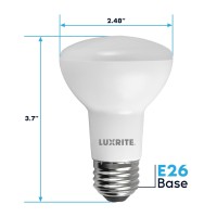 Luxrite Br20 Led Bulb, 45W Equivalent, 3000K Soft White, Dimmable, 460 Lumens, R20 Led Flood Light Bulb 6.5W, Energy Star, Damp Rated, E26 Base, Perfect For Recessed And Track Lighting (4 Pack)