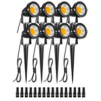 Zuckeo Low Voltage Landscape Lights Led Landscape Lighting, 5W 12V Garden Pathway Lights Waterproof Warm White Walls Trees Flags Outdoor Landscape Spotlights With Stakes (8 Pack)