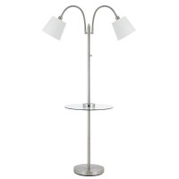 Cal Lighting BO2444GTBS Transitional Two Light Floor Lamp in Pewter Nickel Silver finish 1700 inches Two Light Floor Lamp from the Transitional Two Light Floor Lamp in Brushed Steel finish 1700 inches