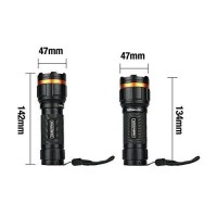 Durapower Am17-1502-N Heavy Duty 600 Lm Cree Led Flashlight Torch Hunting/Emergency/Safety/Security/Military/Camp Ng Adjustable Focus Zoomable 3 Brightness Levels Plus Strobe Sos With Tail Rope