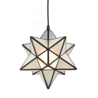 Yobo Lighting Star 1 Light Frosted Glass Pendant Kitchen Chandelier 11Inch