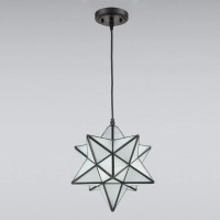 Yobo Lighting Star 1 Light Frosted Glass Pendant Kitchen Chandelier 11Inch