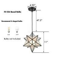 Yobo Lighting Star 1 Light Frosted Glass Pendant Kitchen Chandelier 11Inch