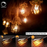 Led Edison Bulbs Dimmable Amber Warm 2700K Antique Vintage Style Filament Light Bulbs 40W Equivalent E26 Base 6-Pack By Luxon