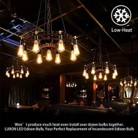 Led Edison Bulbs Dimmable Amber Warm 2700K Antique Vintage Style Filament Light Bulbs 40W Equivalent E26 Base 6-Pack By Luxon