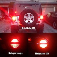 Ibrightstar Newest 9-30V Super Bright Low Power 7443 7440 T20 Led Bulbs With Projector Replacement For Tail Brake Lights Turn Signal Lights, Brilliant Red