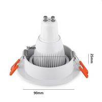 Joyinled 2 Inch Round Led Recessed Lighting Trims,Dimmable Spotlight Downlight Holder, Gu5.3 Mr16 Light Source Fitting, Adjustable Eyeball Light Fixture Frame With 70Mm Cutout,Pack Of 2 (White)