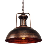 Lingkai 1614 Farmhouse Pendant Light Rustic Vintage Hanging Light Fixture Barn Dome Lampshade Ceiling Mount Lamp For Kitchen