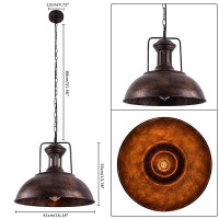 Lingkai 1614 Farmhouse Pendant Light Rustic Vintage Hanging Light Fixture Barn Dome Lampshade Ceiling Mount Lamp For Kitchen