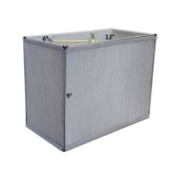 Rectangular Drum Lampshade (6.5X12) (6.5X12) X 9 Bavarian Gray Fabric