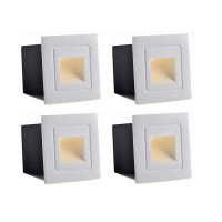 Inhdbox 4 Pack Step Lights, 3W 120V 3000K Led Stair Light Indoor Outdoor Aluminum Waterproof Recessed Led Deck Lights, Warm White