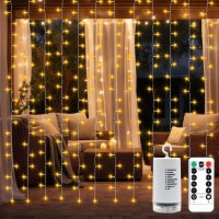 Battery Operated Curtain String Lights 98Ft 98Ft 300 Led Battery Curtain Lights With Remote Timer 8 Modes Waterproof Curtain