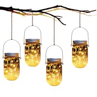 Mason Jar Solar Lantern Lights, 8 Pack 30 Led Bulbs Fairy Star Firefly Solar Lids Jar Lights,8 Hangers Included(No Jars),For Patio Garden Mason Jar Lanterns Table Wedding Decorations Lights