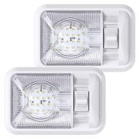 Leisure Led 2 Pack 12V Led Rv Ceiling Dome Light Rv Interior Lighting For Trailer Camper With Switch Single Dome 300Lm