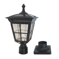 Kemeco St4311Aq Led Cast Aluminum Solar Post Light Fixture With 3-Inch Fitter Base For Outdoor Garden Post Pole Mount (Black)