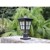 Kemeco St4311Aq Led Cast Aluminum Solar Post Light Fixture With 3-Inch Fitter Base For Outdoor Garden Post Pole Mount (Black)