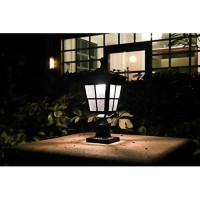 Kemeco St4311Aq Led Cast Aluminum Solar Post Light Fixture With 3-Inch Fitter Base For Outdoor Garden Post Pole Mount (Black)