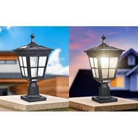 Kemeco St4311Aq Led Cast Aluminum Solar Post Light Fixture With 3-Inch Fitter Base For Outdoor Garden Post Pole Mount (Black)