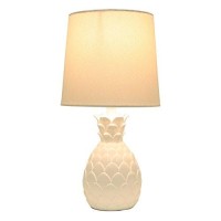 Dacor Therapy Tl13947 Geraldine Polyresin Pineapple Lamp, High Gloss White