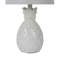 Dacor Therapy Tl13947 Geraldine Polyresin Pineapple Lamp, High Gloss White