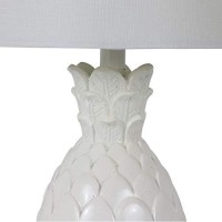 Dacor Therapy Tl13947 Geraldine Polyresin Pineapple Lamp, High Gloss White