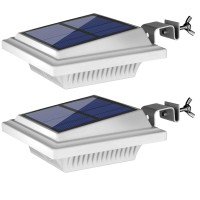 Uniquefire Outdoor Solar Gutter Lights, 40 Leds Outdoor Solar Fence Lights Outdoor Waterproof Security Lamps For Eaves Garden Landscape Walkway(2Pcs,Cool White)