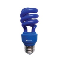 Cfl Compact Fluorescent Colored Light Bulb, T2 Spiral, 13W (60 Watt Equivalent), E26 Medium Base, 120V, Ul Listed, Blue (1 Pack)