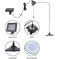 Lixada Solar Pendant Light Outdoor Indoor Hanging Light Led Shed Light Waterproof Pendant Lamp With Remote Control Pull Cord F