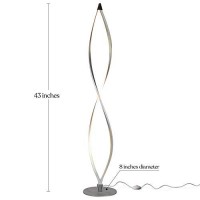 Brightech Twist Floor Lamp, Bright Tall Lamp For Offices, Modern Led Spiral Lamp For Living Rooms, Dimmable Standing Lamp With Sturdy Base For Bedroom Reading, Great Living Room Decor - Silver