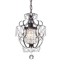 Edvivi Amorette Mini Chandelier Crystal 1 Light Modern Elegant Glam Ceiling Light Fixture Antique Bronze Adjustable Hanging Li