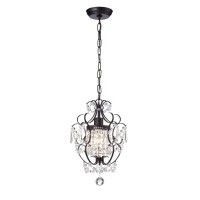 Edvivi Amorette Mini Chandelier Crystal 1 Light Modern Elegant Glam Ceiling Light Fixture Antique Bronze Adjustable Hanging Li