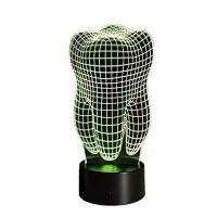 Tooth Shape 3D Illusion Led Table Lamp Nightlight Novelty Design Colorful Table Touch Lamp Gift For Dentist