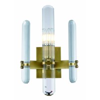 Lincoln 1 Light Burnished Brass Wall Sconce Clear Royal Cut Crystal