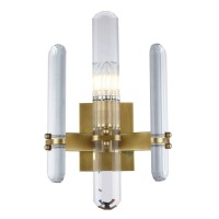 Lincoln 1 Light Burnished Brass Wall Sconce Clear Royal Cut Crystal