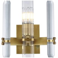 Lincoln 1 Light Burnished Brass Wall Sconce Clear Royal Cut Crystal