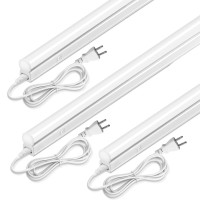 Monios-L Linkable Led Under Cabinet & Closet Led T5 Light Bar, 2Ft, 9W 800 Lumens, 4000K Daylight White, Plug And Play, 3 Pack