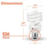 Xtricity Compact Fluorescent Light Bulb T2 Spiral Cfl, 4100K Cool White, 13W (60 Watt Equivalent), 900 Lumens, E26 Medium Base, 120V, Ul Listed (Pack Of 8)