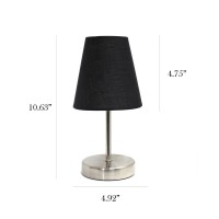 Sand Nickel Mini Basic Table Lamp With Fabric Shade 2 Pack Set