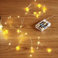 Sanniu Led String Lights, Mini Battery Powered Copper Wire Starry Fairy Lights, Battery Operated Lights For Bedroom, Christmas, Parties, Wedding, Centerpiece, Decoration (5M/16Ft Warm White),1 Pack