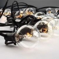 Goothy 50Ft Outdoor Globe String Lights G40 Patio Lights Outdoor Waterproof With 53 Clear Bulbs Hanging Indoor Porch String Li