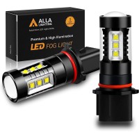 Alla Lighting Bright 12278 Psx26W Led Fog Lights Bulbs H28W Pwy26W, 6000K Xenon White Fog Lamps Replacement 3200 Lumens Upgrade