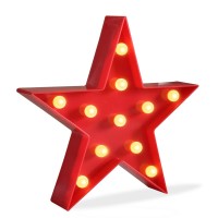 Marquee Light Star Shaped Led Plastic Signlighted Marquee Star Sign Wall Dcor Battery Operated Red