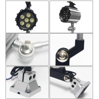 Wisamic Led Work Light For Lathe, Cnc Milling Machine, Drilling Machine, Aluminum Alloy, 12W 110V-220V, Flexible Arm, Adjustable Multipurpose Machine Worklight, Long Arm