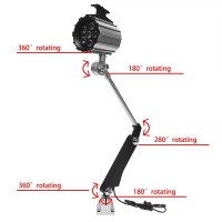 Wisamic Led Work Light For Lathe, Cnc Milling Machine, Drilling Machine, Aluminum Alloy, 12W 110V-220V, Flexible Arm, Adjustable Multipurpose Machine Worklight, Long Arm