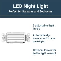 Legrand Radiant Adjustable Led Night Light Outlet, Horizontal Step Nightlight Electrical Outlets For Bedroom And Hallway, Full, White, Ntlhorzwcc6