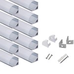 Hunhun 10Pack 33Ft1Meter V Shape Led Aluminum Channel System With Milky Cover End Caps And Mounting Clips Aluminum Profile