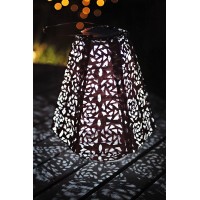 Allsop 31839 Led Outdoor Solar Lantern 11X10 Soji Stella Prism Metallic Orchid