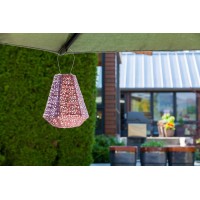 Allsop 31839 Led Outdoor Solar Lantern 11X10 Soji Stella Prism Metallic Orchid